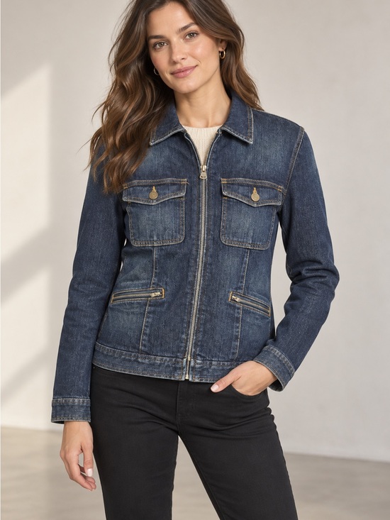 Lauren Ralph Lauren Jackets & Blazers - Lauren Jeans Co. Ralph Lauren Dark Wash Zip-Front Denim Jacket | Medium